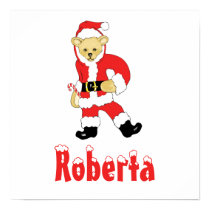 Your Name Here! Custom Letter R Teddy Bear Santas posters