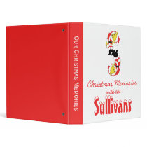 Your Name Here! Custom Letter S Teddy Bear Santas binders