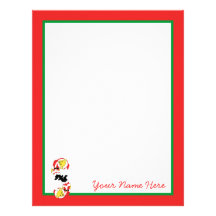 Your Name Here! Custom Letter S Teddy Bear Santas Letterhead