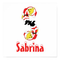 Your Name Here! Custom Letter S Teddy Bear Santas posters
