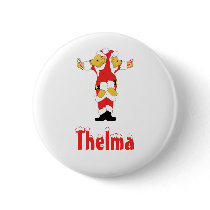 Your Name Here! Custom Letter T Teddy Bear Santas buttons