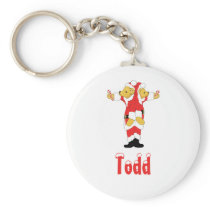 Your Name Here! Custom Letter T Teddy Bear Santas keychains