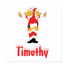 Your Name Here! Custom Letter T Teddy Bear Santas posters