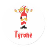 Your Name Here! Custom Letter T Teddy Bear Santas Round Stickers