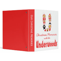 Your Name Here! Custom Letter U Teddy Bear Santas binders
