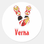 Your Name Here! Custom Letter V Teddy Bear Santas Stickers