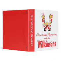 Your Name Here! Custom Letter W Teddy Bear Santas binders