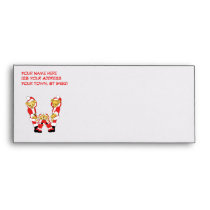 Your Name Here! Custom Letter W Teddy Bear Santas envelopes