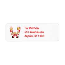 Your Name Here! Custom Letter W Teddy Bear Santas labels