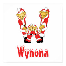 Your Name Here! Custom Letter W Teddy Bear Santas posters