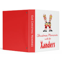 Your Name Here! Custom Letter X Teddy Bear Santas binders