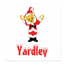 Your Name Here! Custom Letter Y Teddy Bear Santas posters