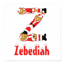 Your Name Here! Custom Letter Z Teddy Bear Santas posters
