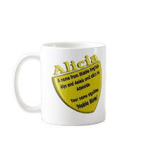 Your name mug, origin and meaning: Alicia by Practicaps Your name mug, origin and meaning: Alicia