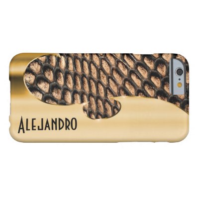 Your name on this faux gold and snakeskin barely there iPhone 6 case