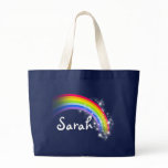 "your name" (short names) rainbow dark tote bag