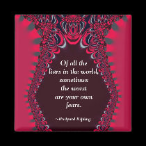 Your Own Fears (Quotes) Red Fractal Lace Magnet magnets