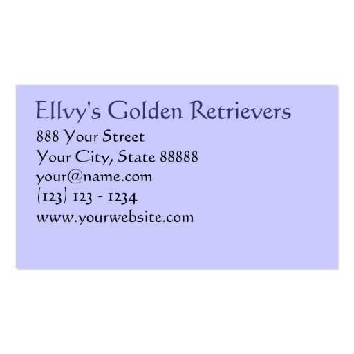 Your Pet Related Business card (front side)