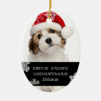 Your Pet's First Christmas Photo Ornament | Black