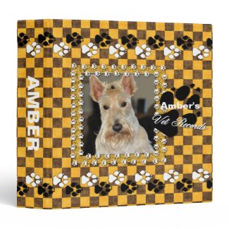 YOUR Pet's Vet Records Yellow Checkerboard Vinyl Binder