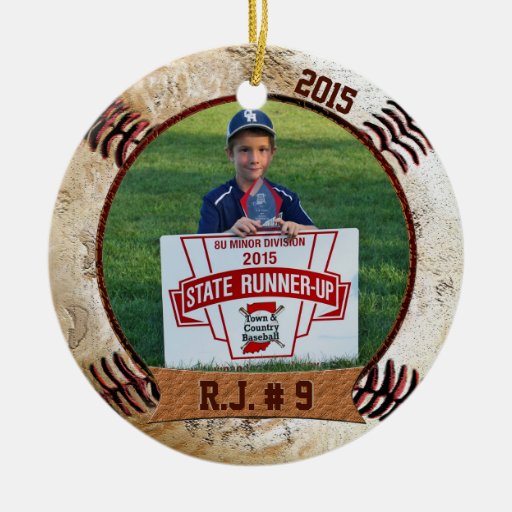 your-photo-and-name-on-cool-baseball-ornament-zazzle