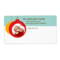 Your photo in hanging ornament Christmas mailing label