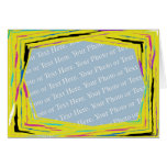 Your Photo or Text in Lines Color Picture Frame cards