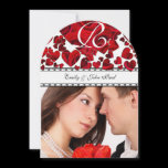 Your Photo Red Heart Roses Wedding Invitation