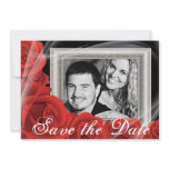 Your Photo Red Rose Wedding Save the Date Cards Custom Announcements