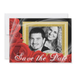 Your Photo Red Rose Wedding Save the Date Cards Announcements