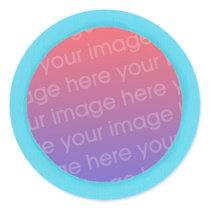Your photo stickers, in a blue circle frame by Cherylsart Your photo stickers, in a blue circle frame