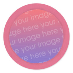Your photo stickers, in a pink circle frame sticker