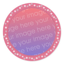 Your photo stickers, in a pink dots circle frame by Cherylsart Your photo stickers, in a pink dots circle frame