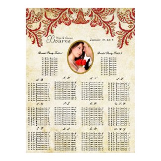 Your Photo Vintage Seating Chart Alphabetical print