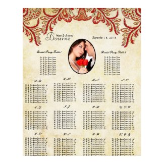 Your Photo Vintage Seating Chart Alphabetical print