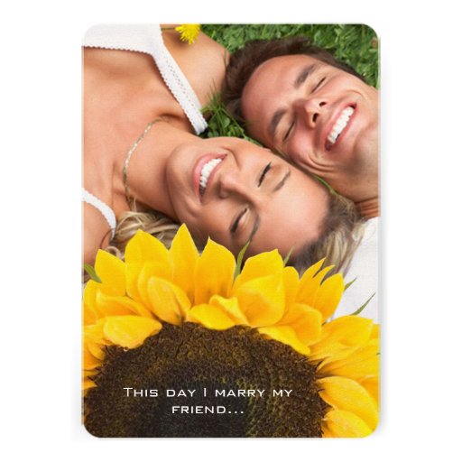 Your Photo Wedding Invitation with Sunflower