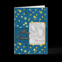 Your Photo with Christmas Stars cards
