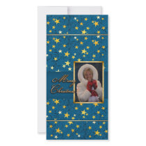 Your Photo with Christmas Stars Customized Photo Card