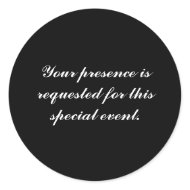 Your presence is requested for this special event. sticker