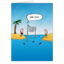 Your Serve Shark Volleyball Blank Inside Card
