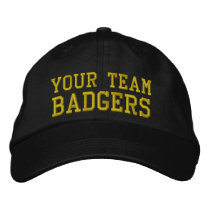 Your Team Name Badgers Embroidered Ball Hat Cap embroidered hats by TeeShirtsTShirts Your Team Name Badgers Embroidered Ball Hat Cap embroidered hats