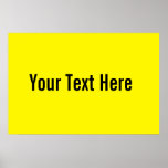 Your Text Here Custom Yellow Horizontal Poster