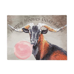 YOUR TEXT Look at those Horns Goat with Bubblegum Doormat