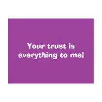 Your trust is everything to me! postcards by kingdomreem Your trust is everything to me! postcards