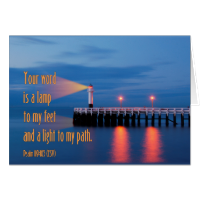 Your Word Is a Light Psalm 119:105 Bible Verse Greeting Cards
