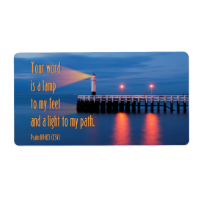 Your Word Is a Light Psalm 119:105 Bible Verse Shipping Label