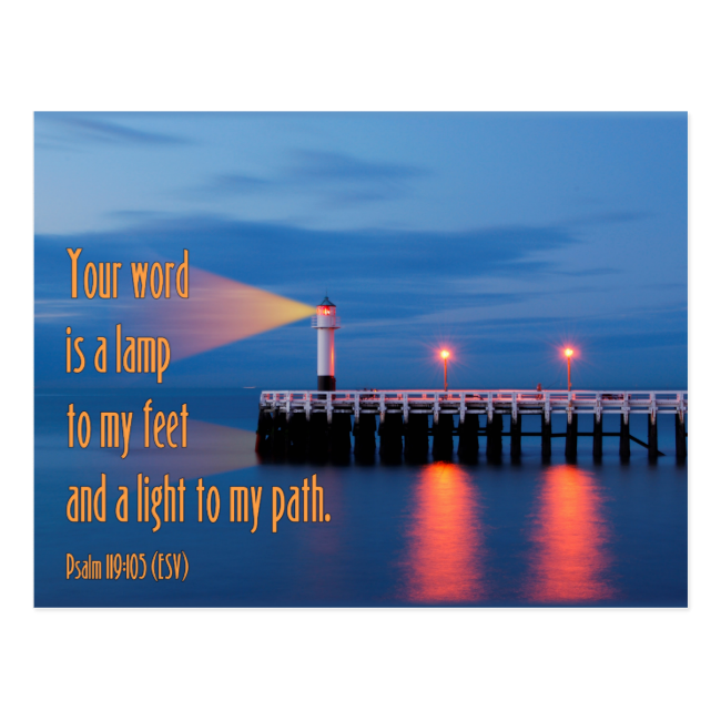 Your Word Is a Light Psalm 119:105 Bible Verse Post Card