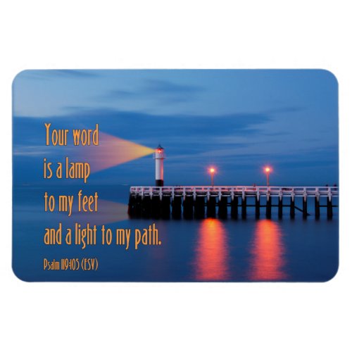 Your Word Is a Light Psalm 119:105 Bible Verse Rectangular Photo Magnet