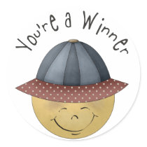 "You're a Winner" Smiley Sticker
