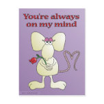 "You're always on my mind rat" postcard